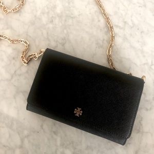 TORY BURCH Robinson Leather Wallet on a chain